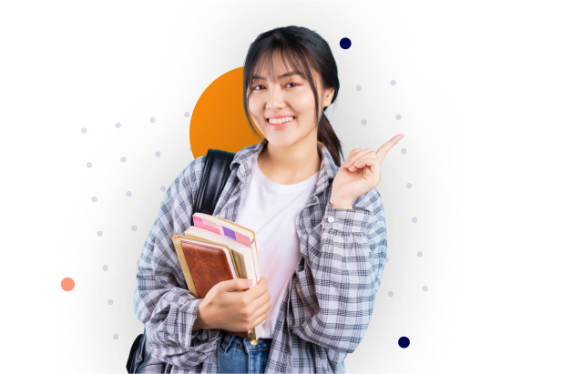 Student with books